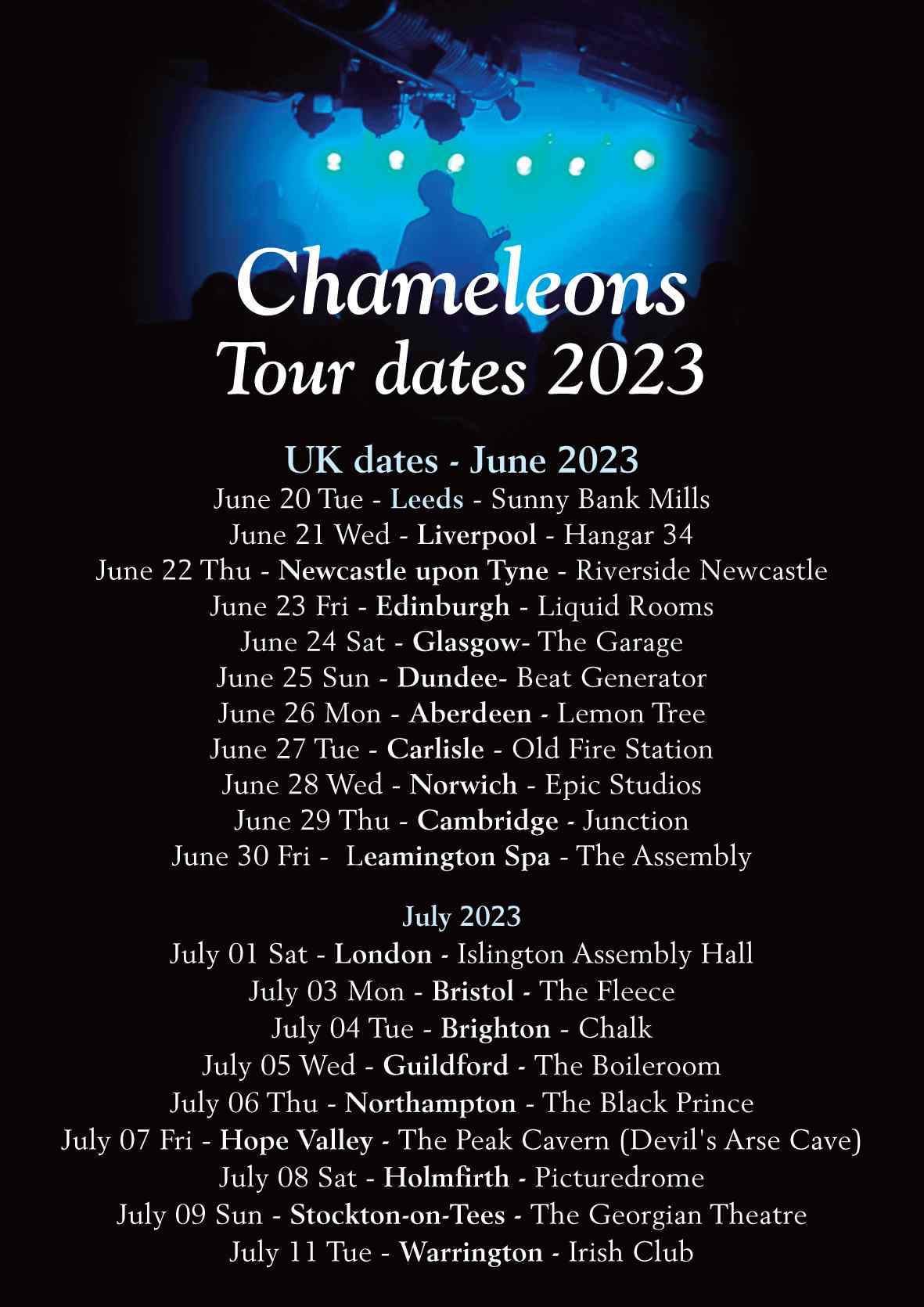 chameleons european tour 2023